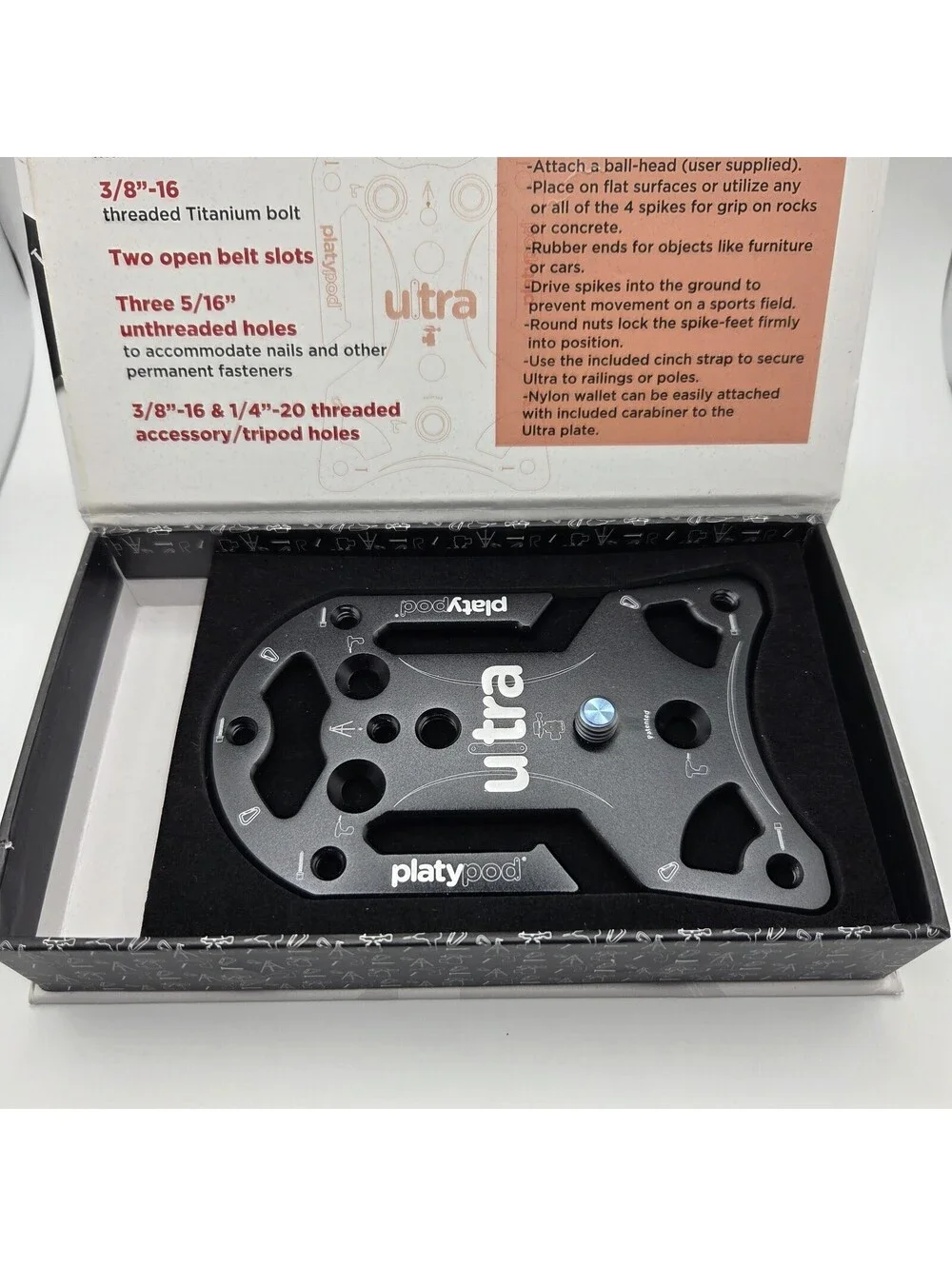 Platypod Ultra – Ultra-Compact Flat Tripod / Camera Support Plate